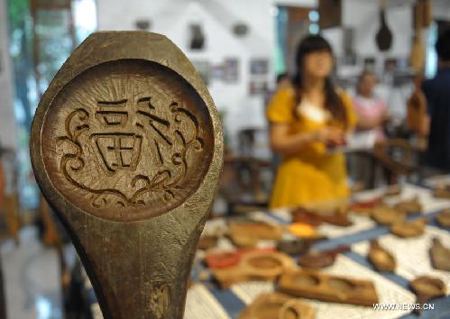 Ancient baking molds of mooncake