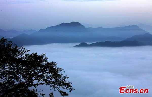 Beautiful scenery of sea clouds in Qiyun Mountain